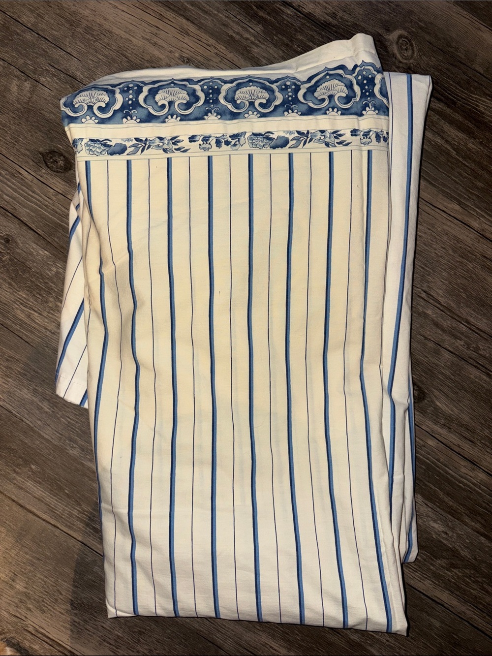 Ralph Lauren VTG JONQUIL Stripe Floral Motif Queen flat sheet - discontinued
